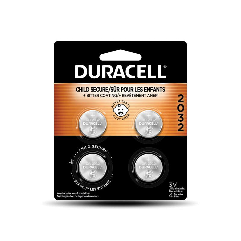 DURACELL® DL2032B4PK Coin Battery With Bitter Coating, Lithium