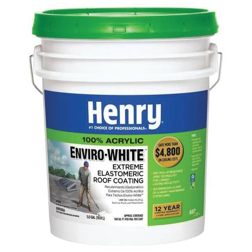 Henry® HE687046 Extreme Elastomeric Roof Coating, White, 50 g/L