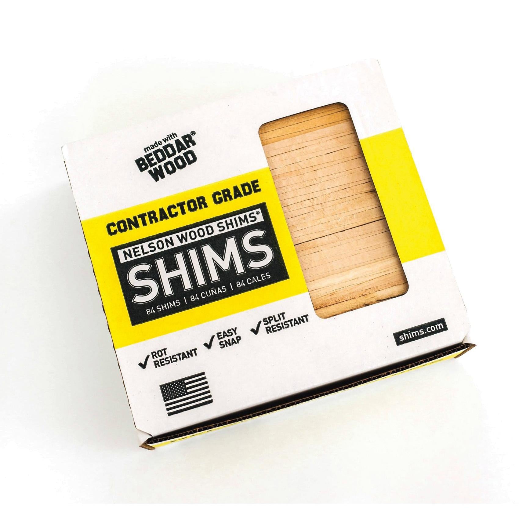 Nelson Wood Shims CSH8/84/300B Contractor Shim, 1/4 in Thick, 1-3