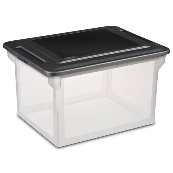 Sterilite® 18689004 File Box, 14 in W, 11 in H, 18-1/2 in D, Snap