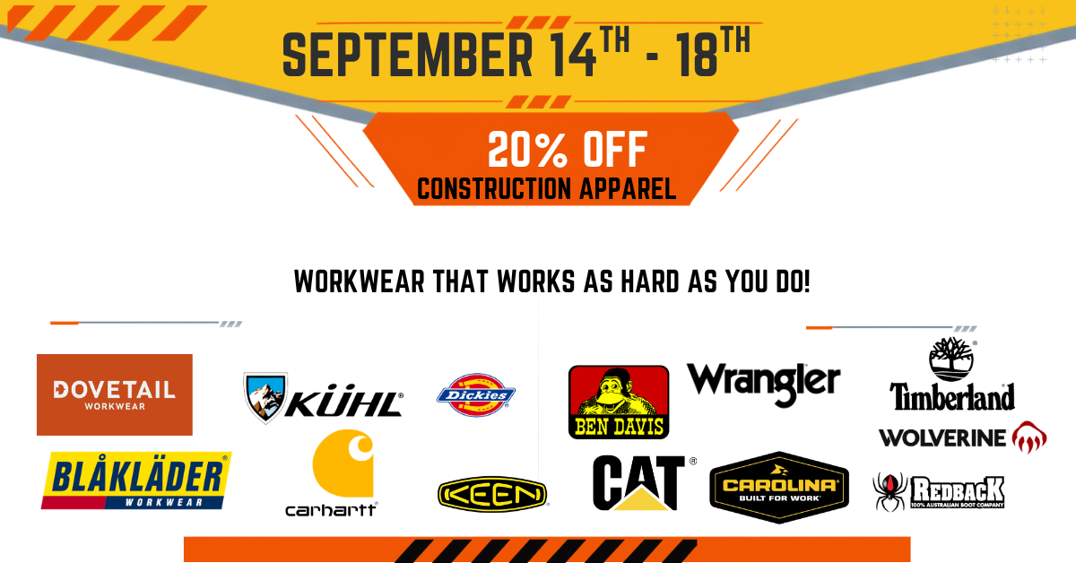 Jackson's Hardware clothing and boots September promotion
