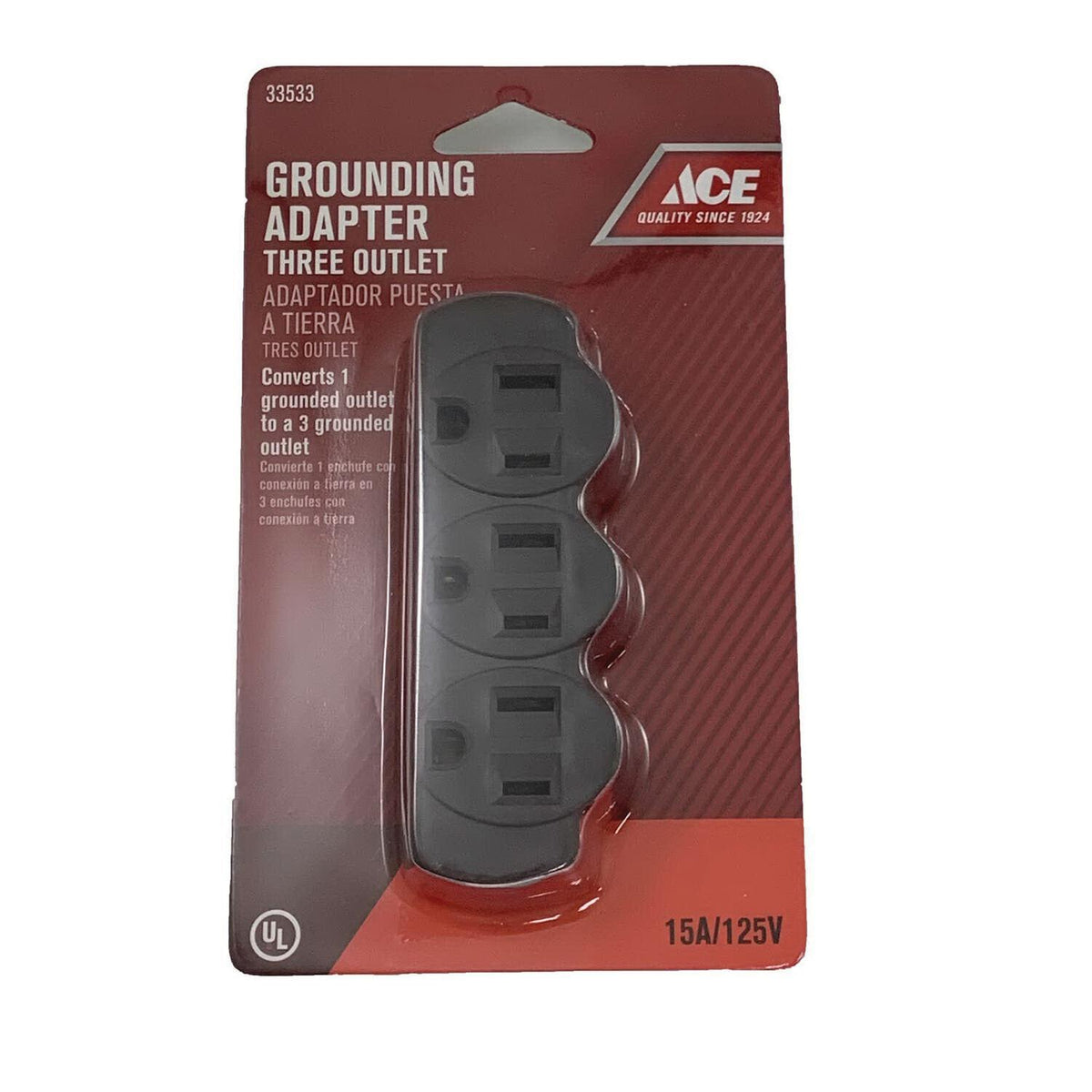 Ace Multi Plug Adapter ACE® FA-351B/01 3-Wire Adapter, 15 A, 125 V, 3 -Outlet, Grounded Plug ...