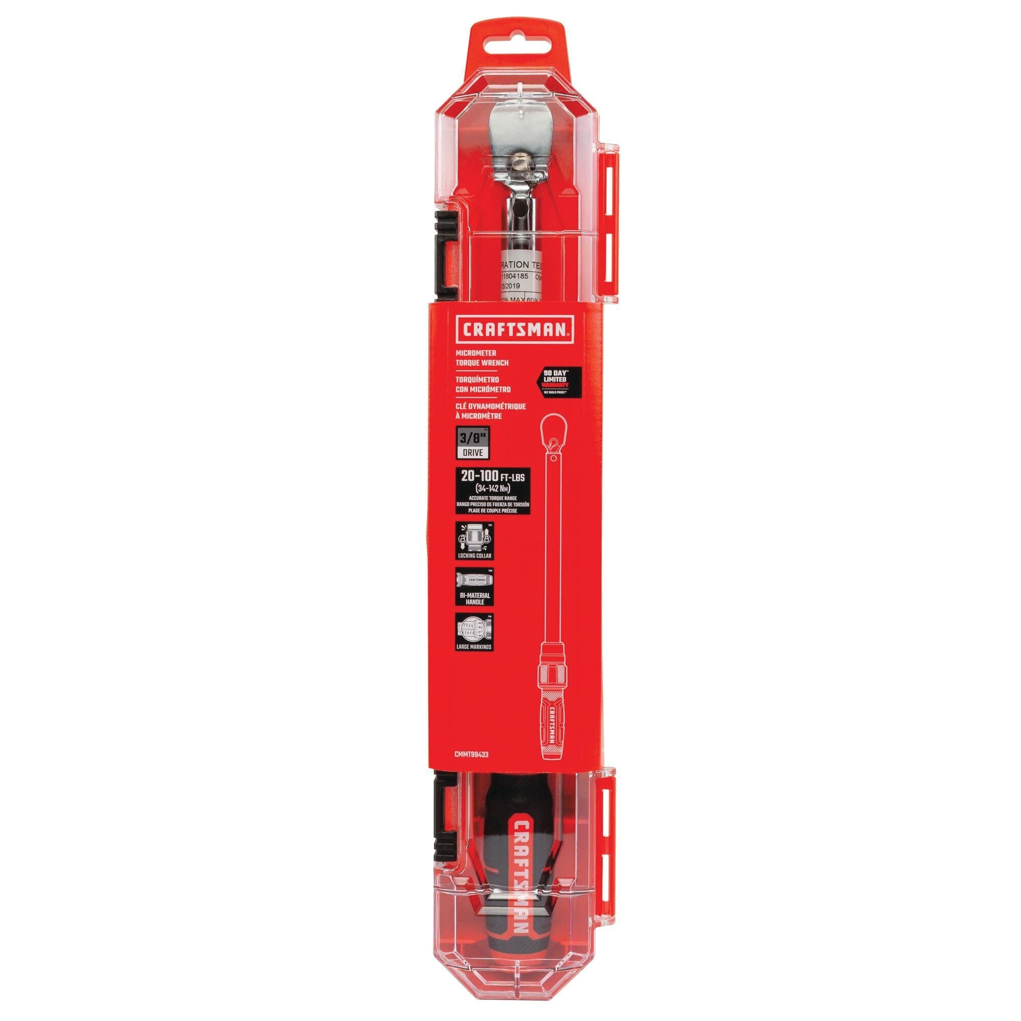 Craftsman® CMMT99433 Micrometer Torque Wrench, 3/8 in Drive, 19 in