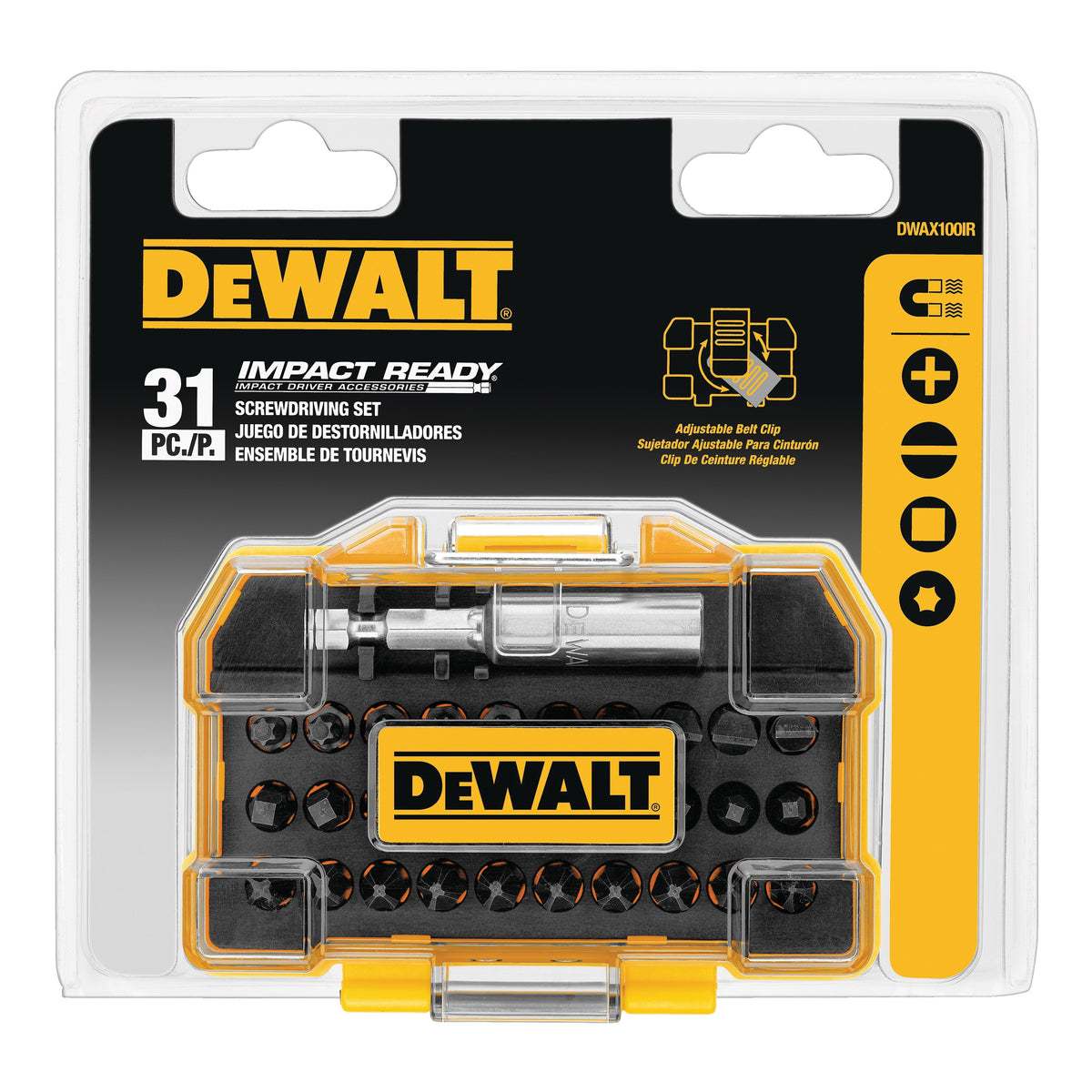 DEWALT 31-Piece Steel Hex Shank Screwdriver Bit Set DEWALT 31-Piece Steel Hex Shank Screwdriver Bit Set