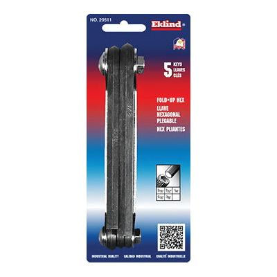 Eklind® 20511 Fold-Up Hex-Key Set, System of Measurement: Imperial, He ...