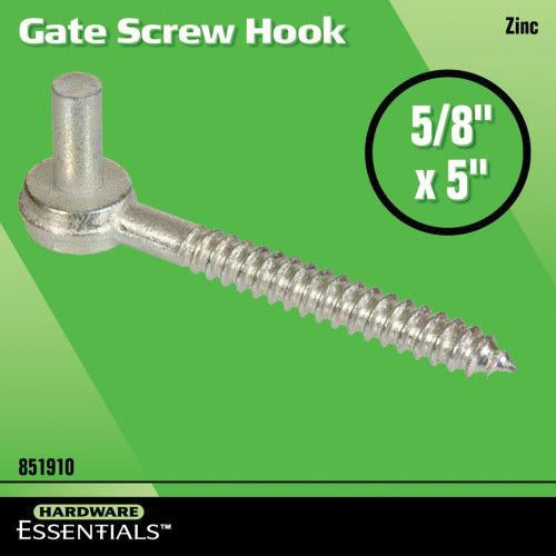 Gate Crooks HARDWARE ESSENTIALS™ 851910 Gate Screw Hook, Steel, Zinc-Plated ...