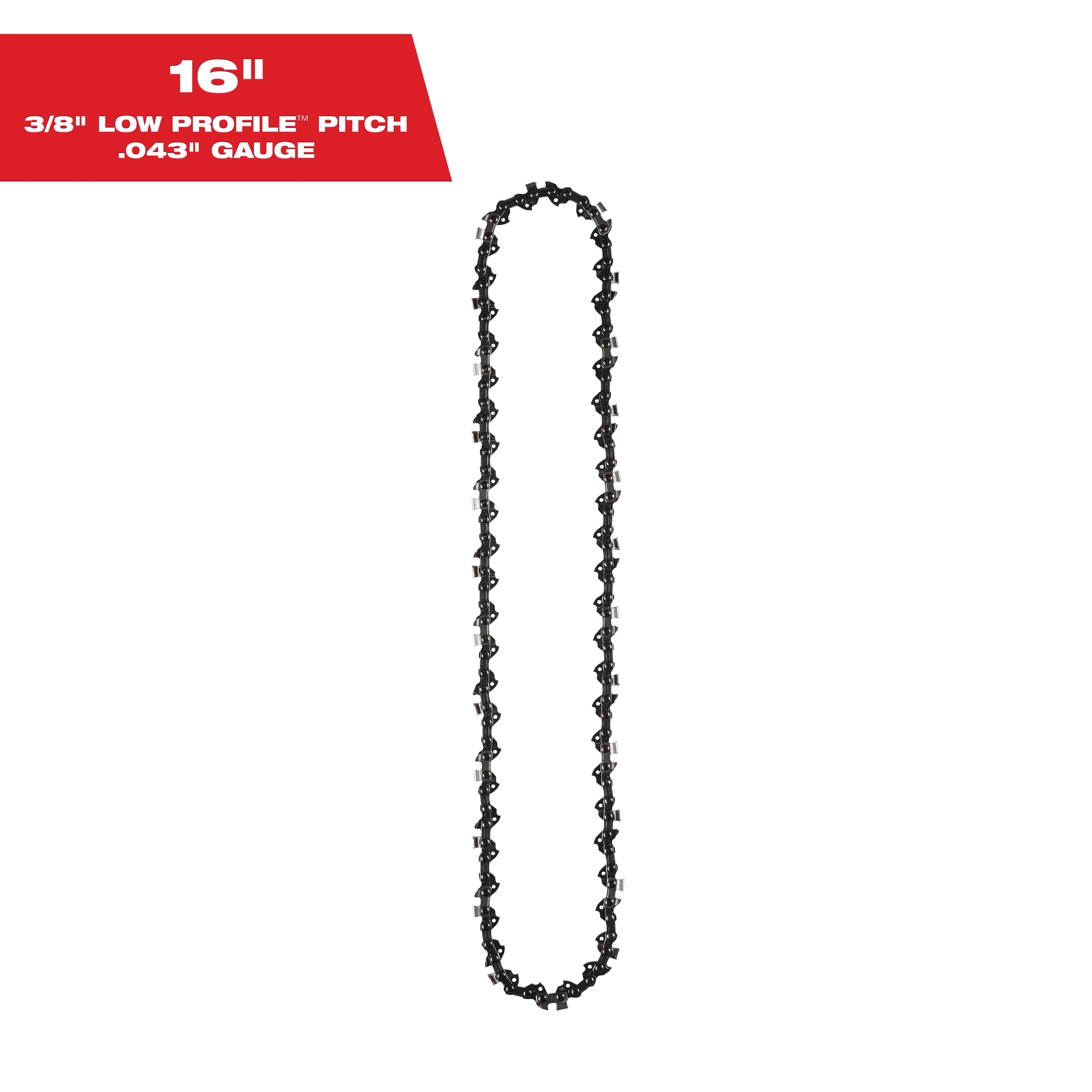 Milwaukee® 49-16-2715 Saw Chain, 16 in L, 0.043 in, 4.5 mm File, 3