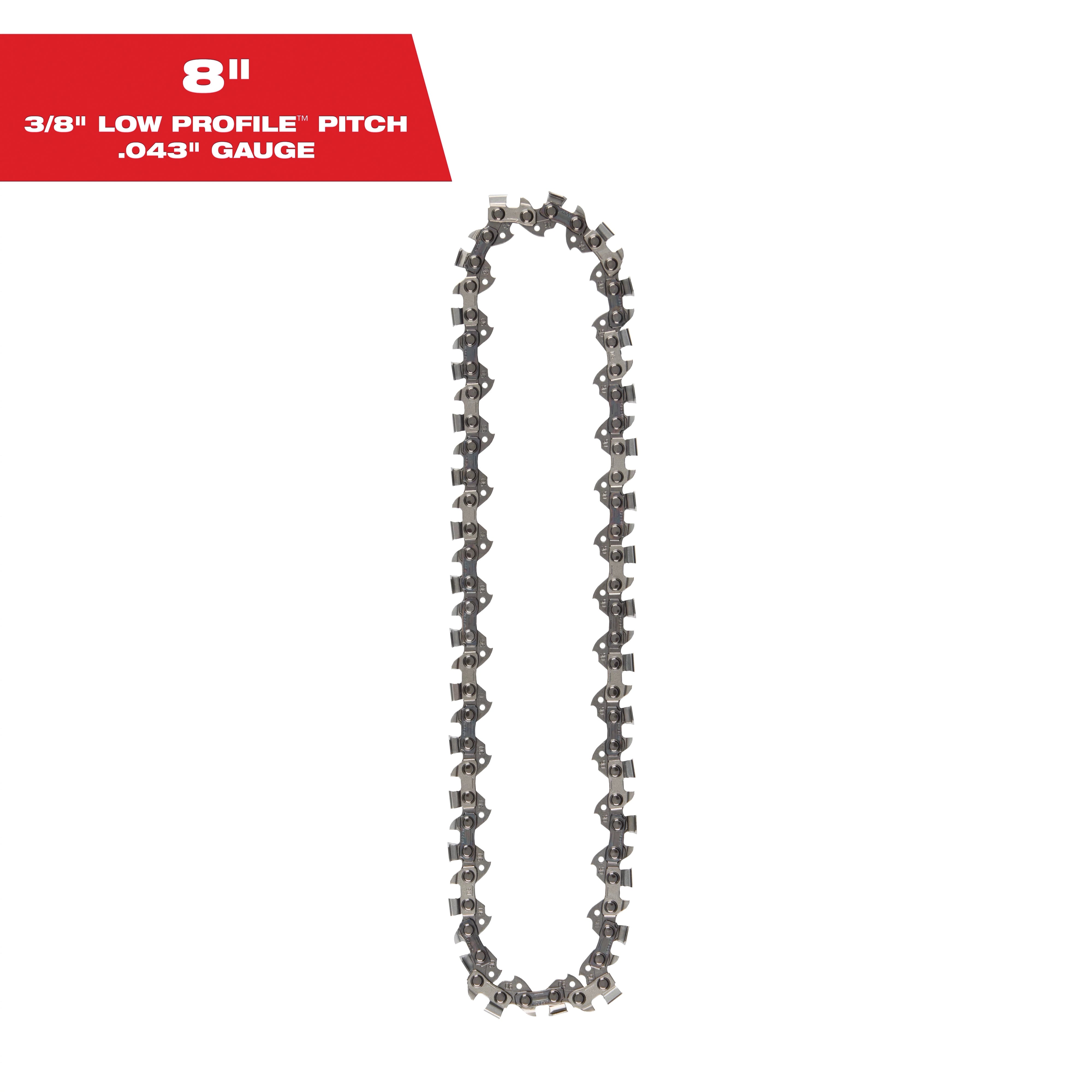 Milwaukee® 49-16-2750 Pruning Saw Chain, 8 in L, 0.043 in, 11/64