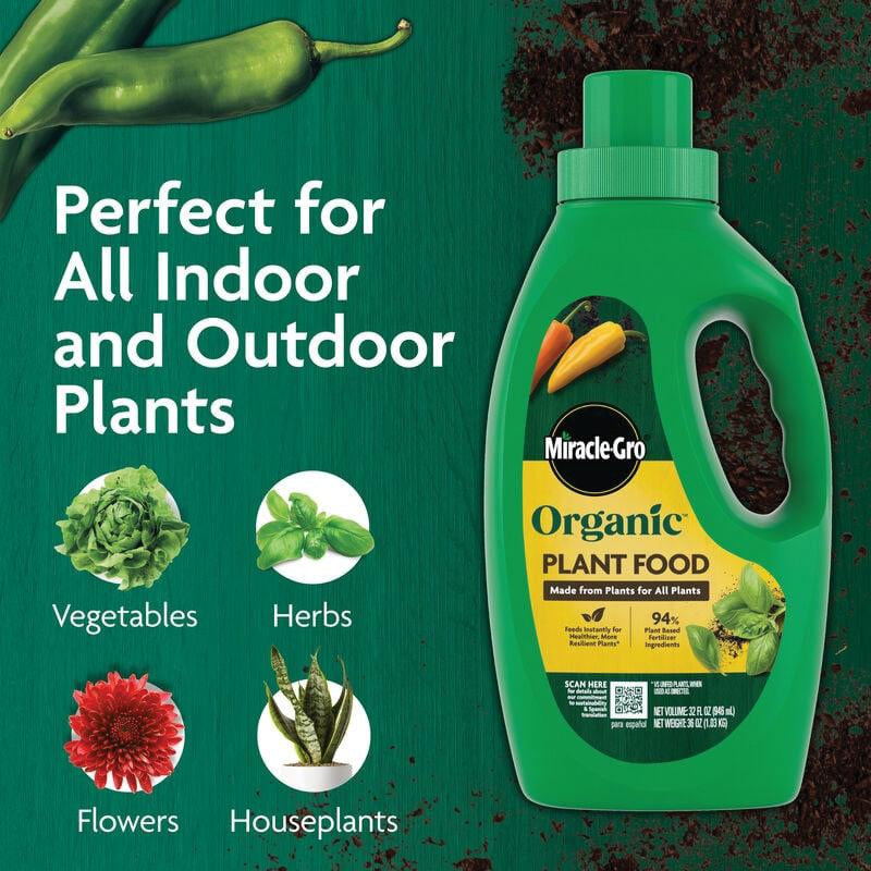is miracle gro plant food fertilizer Miracle-Gro® Organic™ 3035806 Plant Food, Liquid, Brown, 39 oz, Bottle – Jackson's Hardware