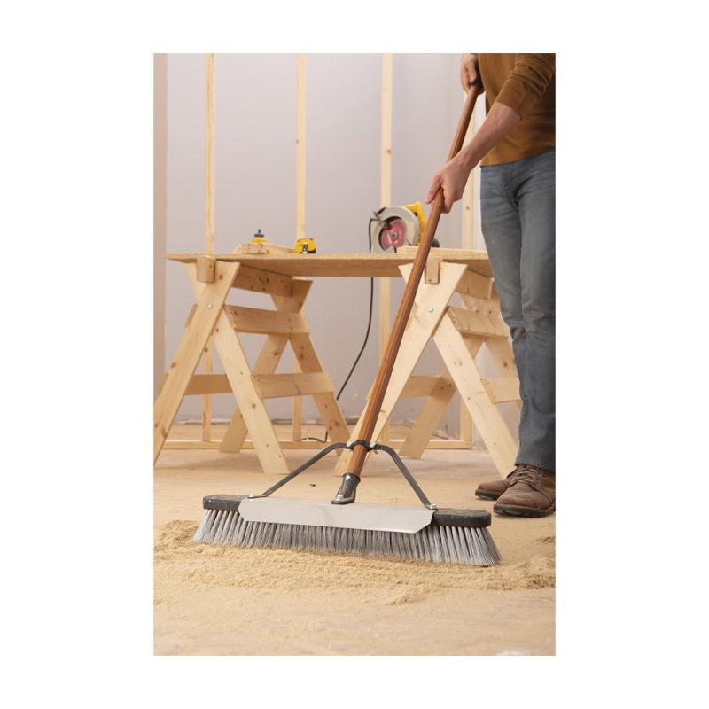 Quickie® Jobsite™ 857SUS Multi-Surface Push Broom With Scraper, 3