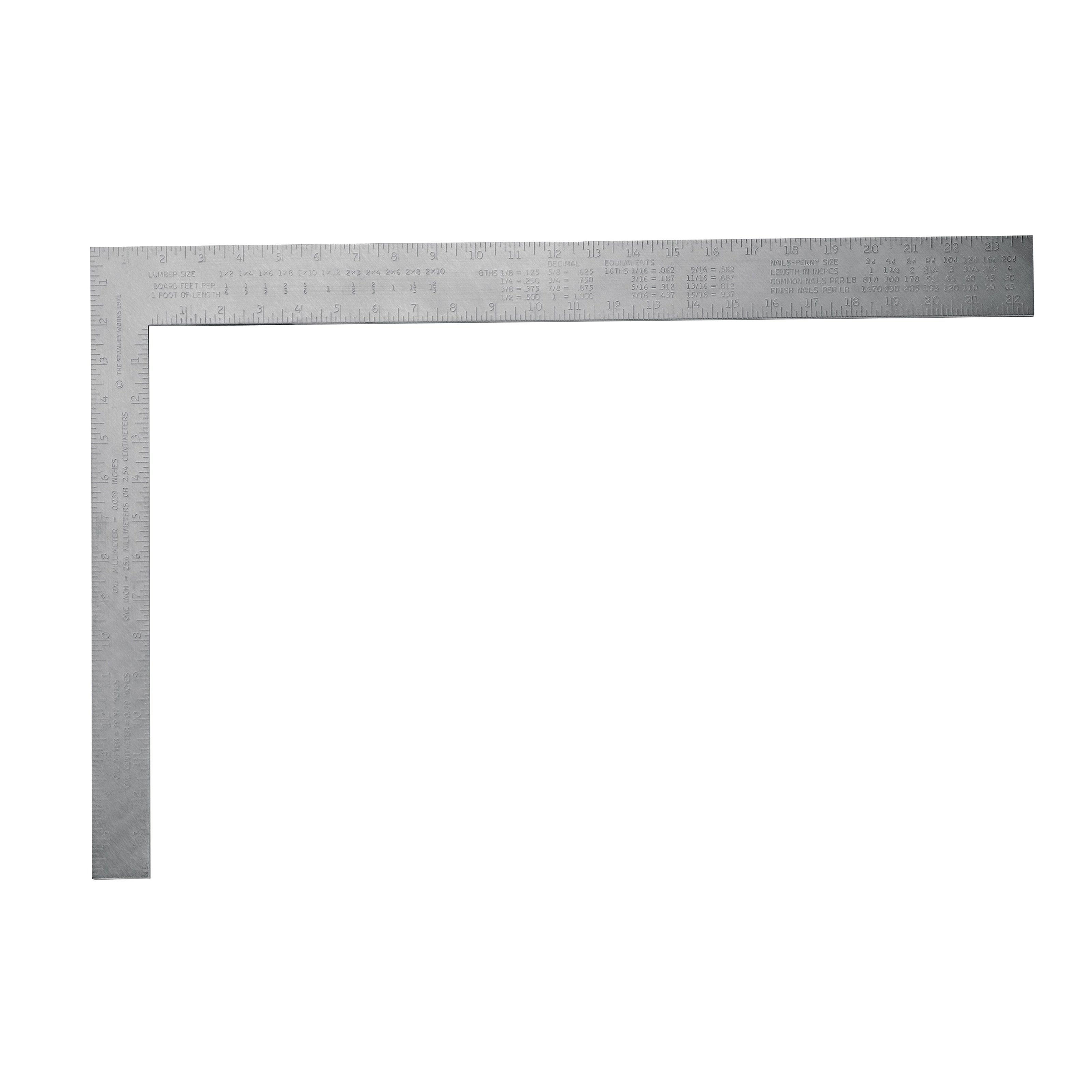 STANLEY® 45-300 Carpenter Square, 16 in L Blade, 1/8 in