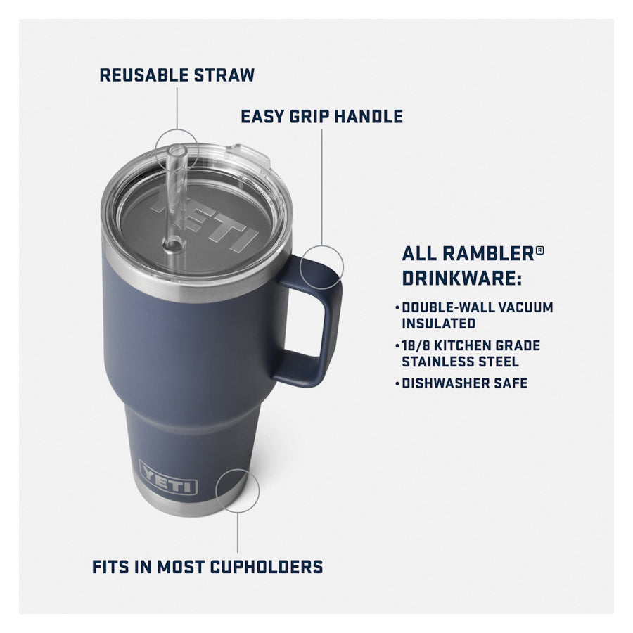 YETI® Rambler® Series 21071504372 Mug, 35 oz Capacity, Straw