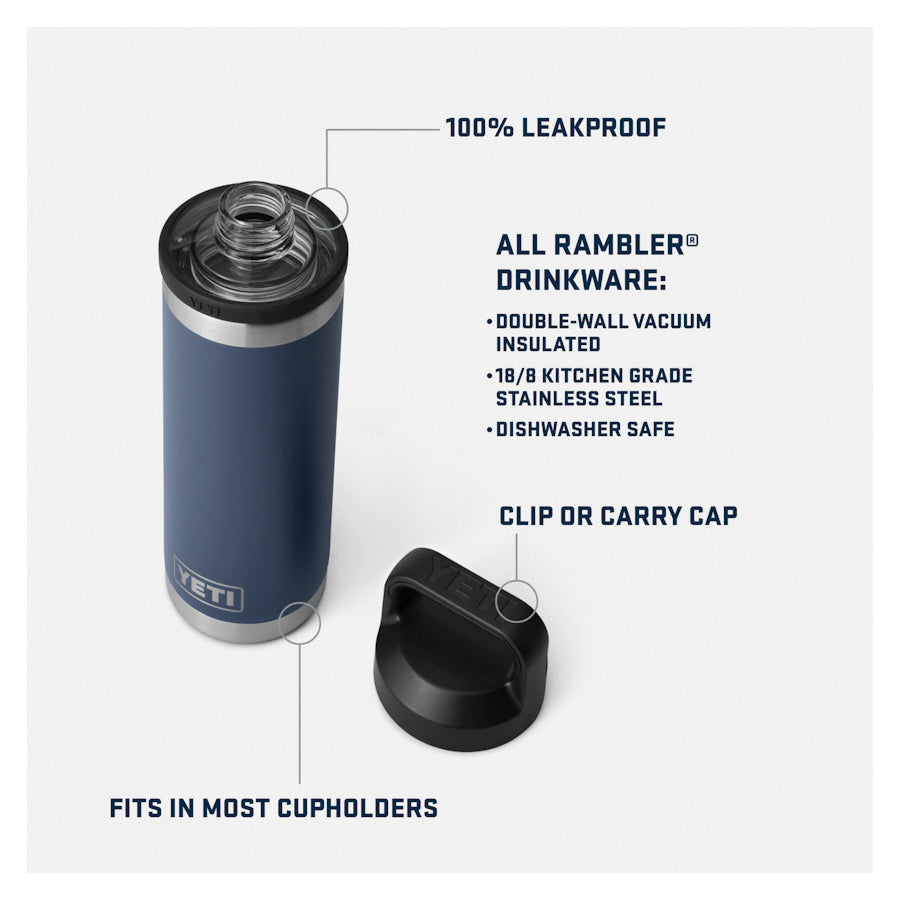 YETI® Rambler® Series 21071503228 Water Bottle, 18 oz